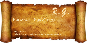 Ruszkai Gyöngyi névjegykártya