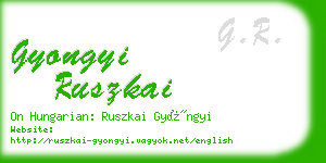 gyongyi ruszkai business card